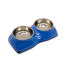 Посуд для котів KIKA Миска 4-PAW подвійна S синя (SDML991041SM)