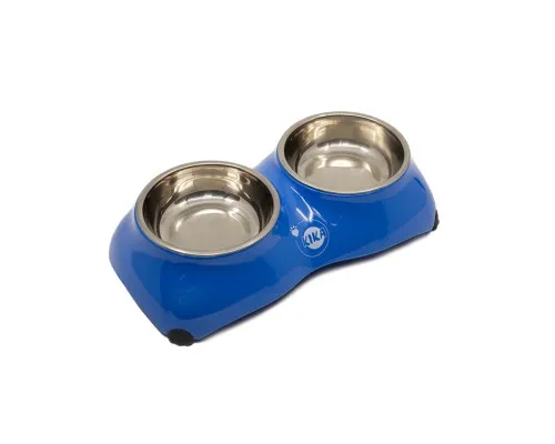 Посуд для котів KIKA Миска 4-PAW подвійна S синя (SDML991041SM)