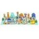 Игровой набор Ecotoys Деревянные кубики с ковриком Цветной город, 161 шт (PH05D012)
