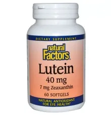 Антиоксидант Natural Factors Лютеїн 40 мг, Lutein, 60 гелевих капсул (NFS-01035)