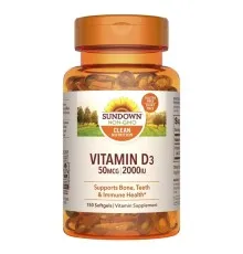 Вітамін Sundown Вітамін D3, 2000 МО, Vitamin D3, Sundown Naturals, 150 гелевих капсул (SDN17621)