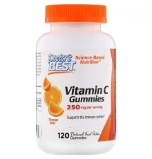 Витамин Doctor's Best Витамин С с Апельсиновым Вкусом, Vitamin C Gummies, 250 мг, 120 жел (DRB-00510)