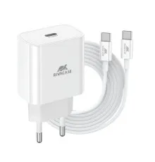 Зарядное устройство RivaCase 1xUSB Type-C PD 20 Вт кабель Type-C white (PS4101 WD4 (White))