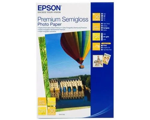 Фотопапір Epson 10х15 Premium Semigloss Photo (C13S041765)