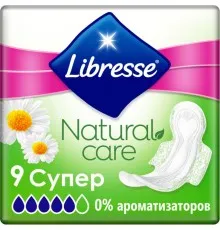 Гігієнічні прокладки Libresse Natural Care Ultra Clip Super 9 шт (7322540523744)