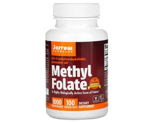 Витамин Jarrow Formulas Метилфолат, 1000 мкг, Methyl Folate, 100 вегетарианских кап (JRW-30008)