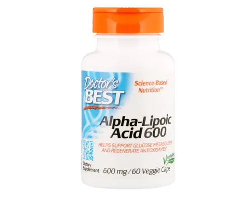 Антиоксидант Doctor's Best Альфа-ліпоєва кислота, Alpha-Lipoic Acid, 600 мг, 60 капсул (DRB-00133)