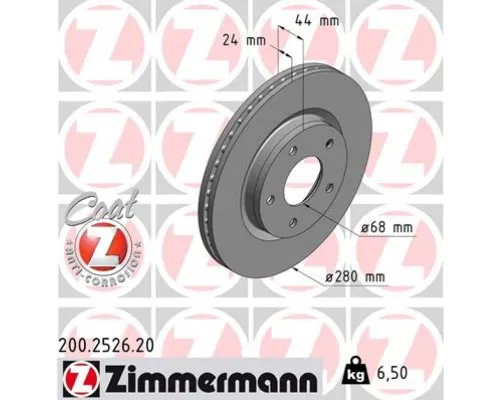 Тормозной диск ZIMMERMANN 200.2526.20