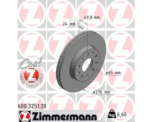 Тормозной диск ZIMMERMANN 600.3251.20