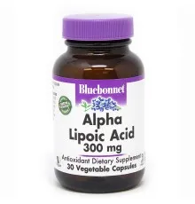 Антиоксидант Bluebonnet Nutrition Альфа-ліпоєва кислота 300 мг, 30 рослинних капсул (BLB0853)