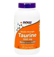 Амінокислота Now Foods Таурін, Taurine, 1000 мг, 250 вегетаріанських капсул (NOW-00143)