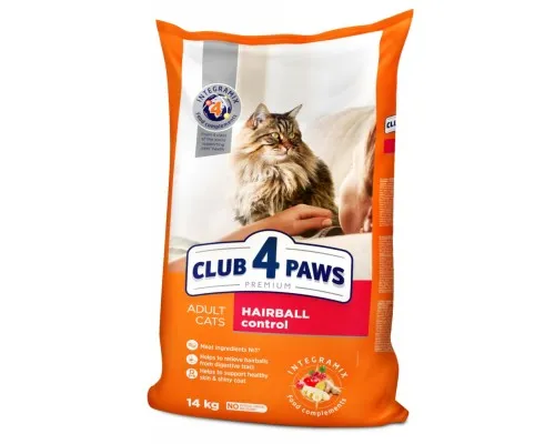 Сухой корм для кошек Club 4 Paws Премиум. С эффектом выведения шерсти 14 кг (4820083909337)