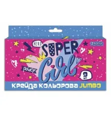 Мел 1 вересня цветной 9 шт, JUMBO "Cool girl" (400409)