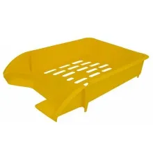 Лоток для бумаг Арника горизонтальный, пластиковый, желтый (80107)