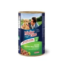 Консервы для собак Migliorcane с кусочками курицы, рисом и овощами 1250 г (8007520015233)