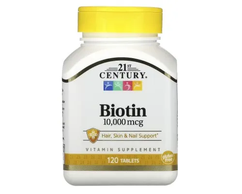 Вітамін 21st Century Біотин, 10000 мкг, Biotin, 120 капсул (CEN-27757)