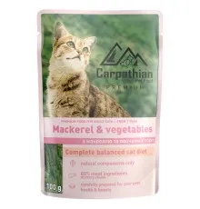Вологий корм для кішок Carpathian Pet Food з макреллю і овочами в соусі 100 г (4820111141197)