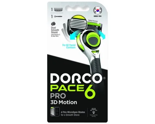 Бритва Dorco Pro 3D Motion 6 лез 1 шт. (8801038582696)