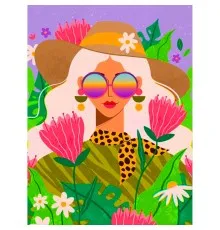 Картина по номерам Santi Девушка в цветах 30*40см на подрамник, алмазная. (954297)