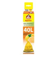 Пакети для сміття Помічниця З затяжками З ароматом лимону Eco Friendly Supreme 40 л 12 шт. (4820212004964)