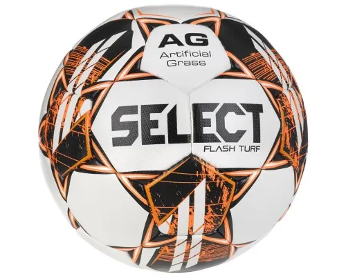 М'яч футбольний Select Flash Turf v23 біло-помаранчевий Уні 5 (5703543315376)