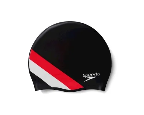 Шапка для плавання Speedo Rev Moud Silc Cap AU чорний, червоний 8-0933714662 OSFM (5059937304472)