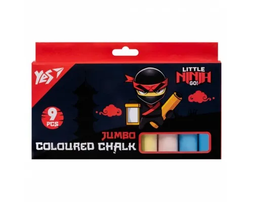 Крейда Yes кольорова Ninja 9 шт JUMBO (400503)