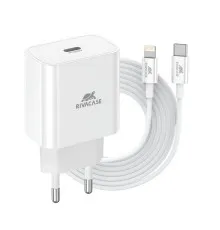 Зарядний пристрій RivaCase 1xUSB Type-C PD 20 Вт кабель Type-C-Lighting white (PS4101 WD5 (White))