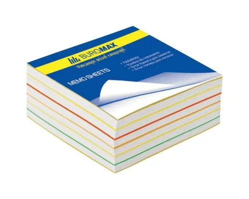 Бумага для заметок Buromax Rainbow 80х80х30мм, glued (BM.2232)