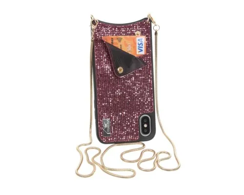 Чохол до мобільного телефона BeCover Glitter Wallet Apple iPhone X/Xs Pink (703619) (703619)