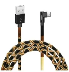 Дата кабель USB 2.0 AM to Micro 5P 1.0m Brown/Yellow Grand-X (FM-08BY)