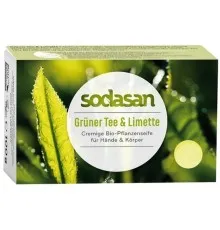Твердое мыло Sodasan органическое антибактериальное Зеленый чай-Лайм 100 г (4019886190152)