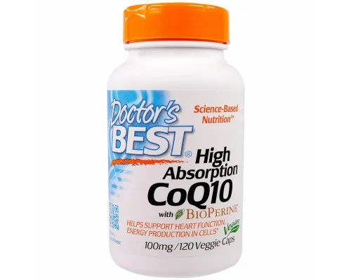 Антиоксидант Doctor's Best Коензим Q10 Високої абсорбацию 100мг, BioPerine, 120 гелевих (DRB-00188)