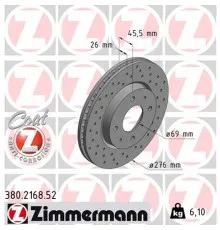 Тормозной диск ZIMMERMANN 380.2168.52