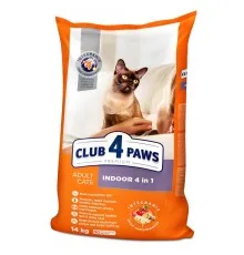 Сухой корм для кошек Club 4 Paws Премиум. Для кошек, живущих в помещении 4 в 1 14 кг (4820083909436)