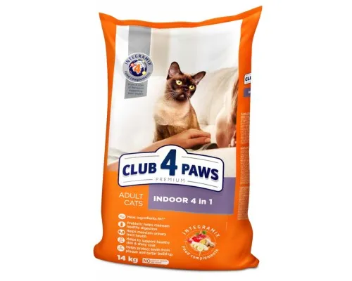 Сухий корм для кішок Club 4 Paws Преміум. Для кішок, які живуть в приміщенні 4 в 1 14 кг (4820083909436)