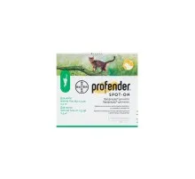 Краплі для тварин Bayer Профендер для захисту від гельмінтів для котів до 2.5 кг 2/0.35 мл (4007221036708)