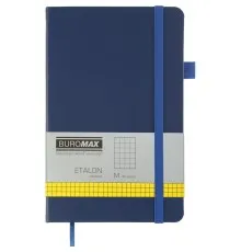 Книга записная Buromax Etalon 125x195 мм 96 листов в клетку обложка из искусственной кожи Синяя (BM.291160-02)