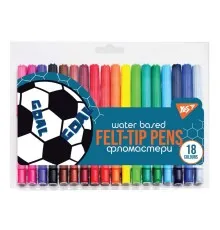 Фломастеры Yes Football, 18 цветов (650498)