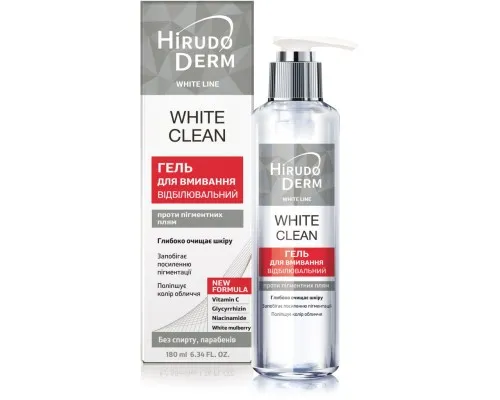 Гель для умывания Біокон Hirudo Derm White Line White Clean Отбеливающий 180 мл (4820008318732)