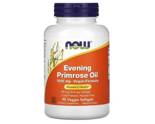 Трави Now Foods Олія Примули Вечірньої 1000 мг, Evening Primrose Oil, 90 вегетаріан (NOW-01758)