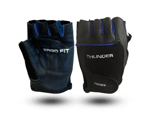 Рукавички для фітнесу PowerPlay 9058 Thunder чорно-сині S (PP_9058_S_Thunder)