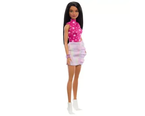 Лялька Barbie Fashionistas в рожевому топі з зірковим принтом (HRH13)