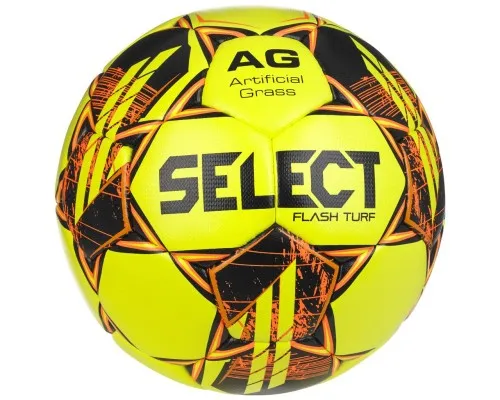 М'яч футбольний Select Flash Turf v23 жовто-помаранчевий Уні 5 (5703543315390)
