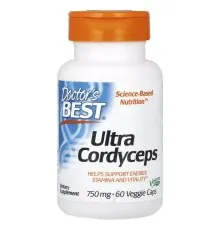 Травы Doctor's Best Кордицепс, 750 мг, Ultra Cordyceps, 60 вегетарианских капсул (DRB-00103)