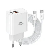 Зарядное устройство RivaCase 2хUSB-А + Type-C PD 20W+QC3.0 кабель Type-C white (PS4102 WD4 (White))