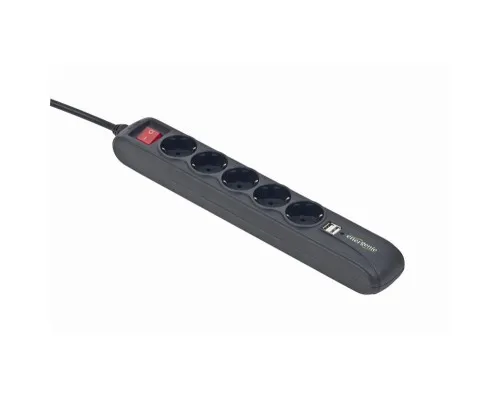 Мережевий фільтр живлення EnerGenie SPG5-U2-5 Power strip with USB charger, 5 sockets, (SPG5-U2-5)