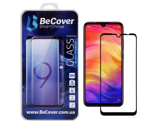 Стекло защитное BeCover Full Glue & Cover Xiaomi Redmi Note 7 Black (703190)