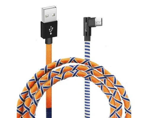 Дата кабель USB 2.0 AM to Micro 5P 1.0m Orange/Blue Grand-X (FM-08OB)