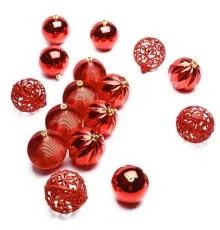 Ялинкова іграшка ColorWay Merry Christmas mix 16шт (8см) RED_OEM (CW-MCB816RED_OEM)